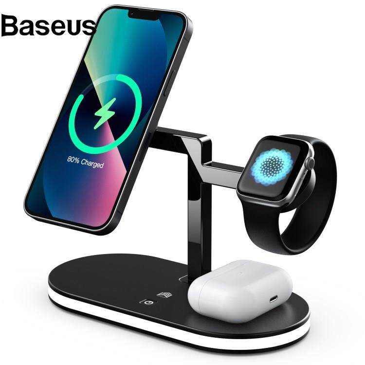 Baseus UD23 3 in 1 Magnetic Charging Station 15W Max Wireless Charger with Dimmable Bedside Lamp for Mobile Phone / Smart Watch / Earphones
