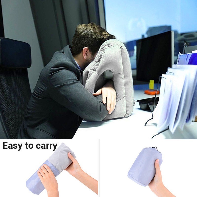 Multifunction Inflatable Air Travel Pillow Airplane Office Desk Nap Pillow