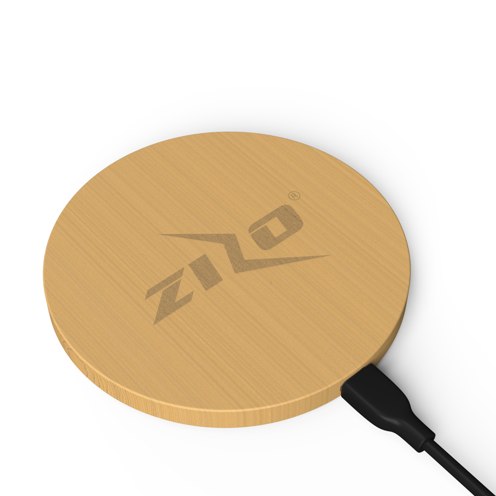 Zizo Limited Edition Authentic Bamboo Design Wireless Pad Charger Zen Fast Quality Quick Charging Cable Free Qi Certified Apple Samsung Wood LED Light Smart Auto Off