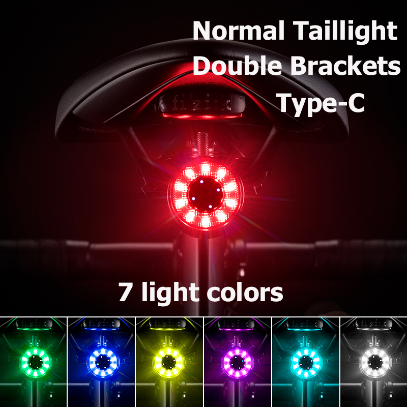 【SG Delivery】ROCKBROS Smart Bicycle Brake Light Type-C Bike tail light Sensor Auto Start / Stop Waterproof IPx6 Charging Accessories LED Cycling Light Bike Rear Light Q3 Q5 are Smart Lights / Q1 is No