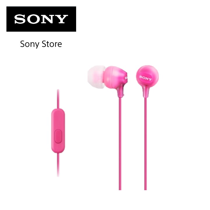 Sony Singapore MDR-EX15AP / MDREX15AP In-Ear Headphones / Earphones with mic (Pink)