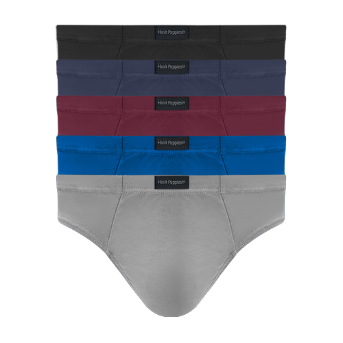 HUSH PUPPIES 5PCS MEN'S HIPSTER BRIEFS | MICROFIBER ELASTANE WITH BAMBOO INNER CROTCH | #157747