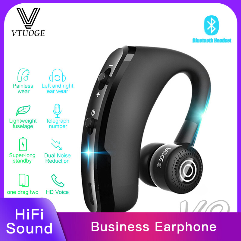 VTUOGE V9 tws Business Bluetooth Earphone In-Ear Earbuds With Mic Wireless Bluetooth Headphones Stereo Noise Reduction Voice Control Handsfree Sports Music Headset