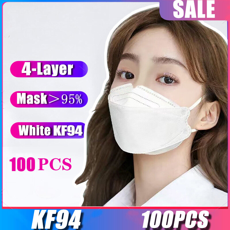 100Pcs KF94 Reusable Washable mask KN94 Facemask KF94 Face Mask Color Single Kf94 Face Mask Korea Kn94 3ply Face 4ply Design Medicos Mask Non-Woven Disposable 50 Pcs Unisex White Not Single Use Beauty