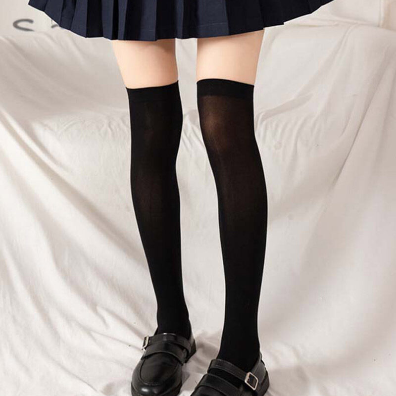 Korean Fashion Women High Boot Socks Long Tube thin Over the knee Stockings JK Female Spring and Autumn Stockings Student College Style High-tube Thigh Sock