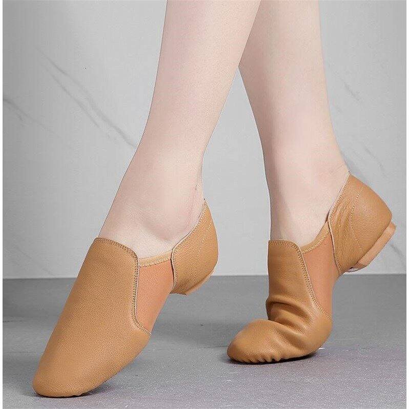 Genuine Leather Dance Shoes Women's Soft Bottom Exercise Shoes Teacher Shoes Adult Jazz Dance Shoes Ballet Shoes Body Shoes Gymnastics Shoes
