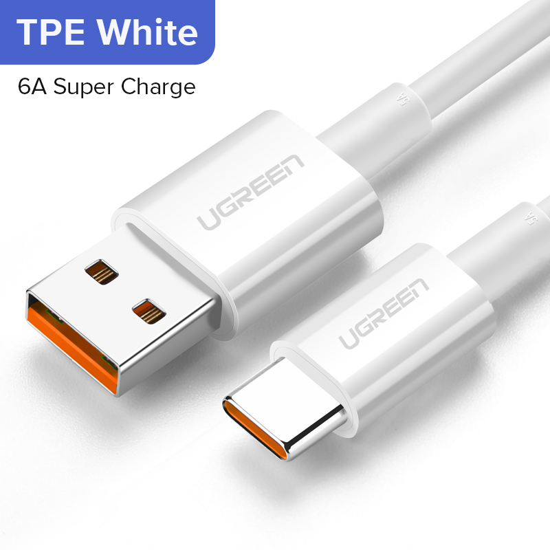 【Only for Huawei】UGREEN 6A USB Type C Supercharge Cable for Huawei P40 P30 Pro /P20 /Mate10/20 Pro /Honor V10 USB 2.0 Fast Charging USB C Data Super Charge Cable for Huawei Mate 10 P9 Huawei P20/ P20 