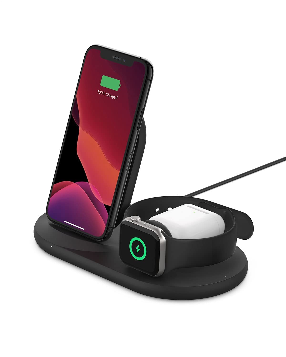 Belkin BoostCharge 3-in-1 Wireless Charger for Apple WIZ001 Black / White | 1 Year Manufacturer's Warranty