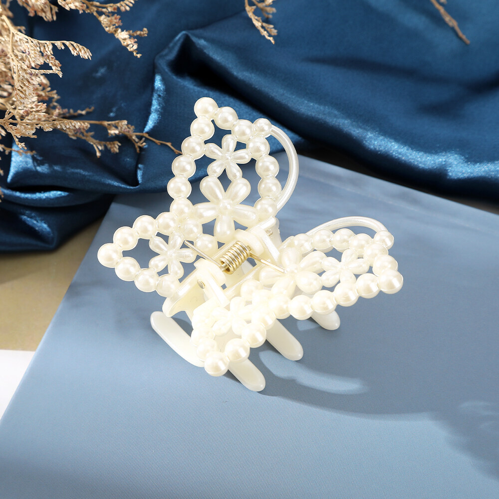 1Pc Korean Hair Claw Pearls Hollow Out Hair Clips Fashion Hair Accessories