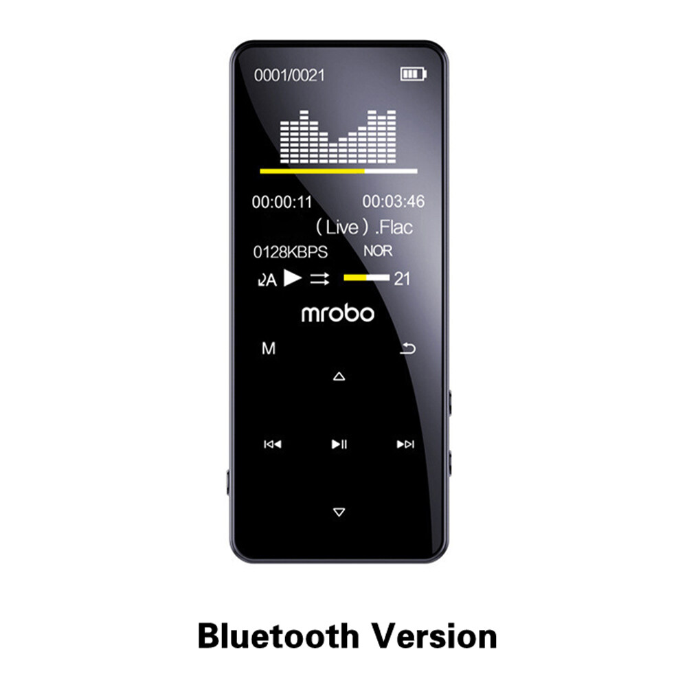 New MP3 MP4 Bluetooth 5.0 HiFi Music Player Digital Audio Music Speakers Portable Metal Walkman Support FM Alarm Clock Stopwatch E-book Built-in Speaker 4GB Memory