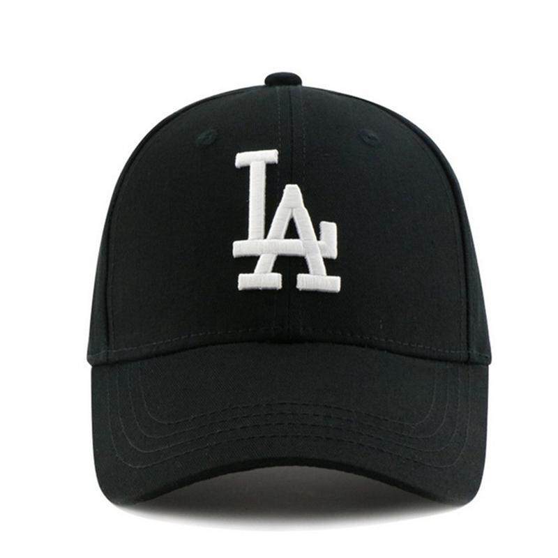 Ciaoxlinyoung New Embroidered Letter La Cap Outdoor Leisure Sunshade Cap Black & White Letters Adjustable Baseball Cap