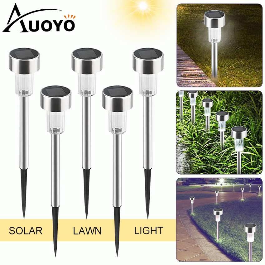 Auoyo 5PCS Solar Lights Outdoor Lighting Solar Pathway Lamp Outdoor Garden Lights Solar Landscape Lights Security Lamp Light for Outdoor Yard Patio Walkway Driveway