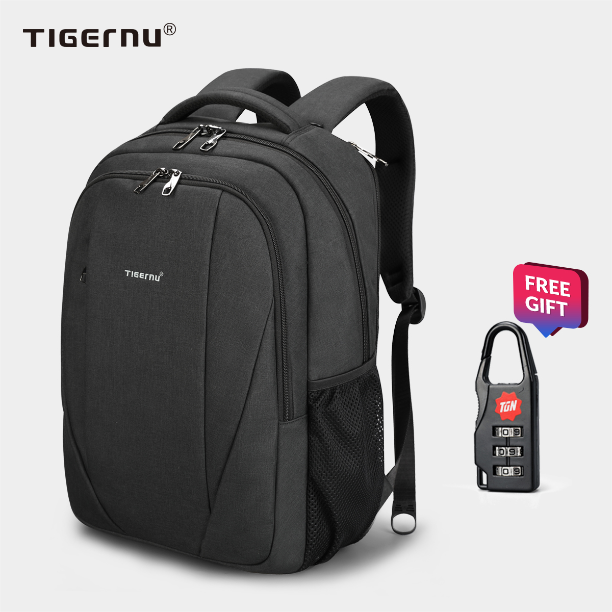 Tigernu New Design USB Charging Laptop Backpacks Travel Backpacks Waterproof Anti-Theft Business Laptop Backpack for Men Fashion School Backpacks for Students - intl