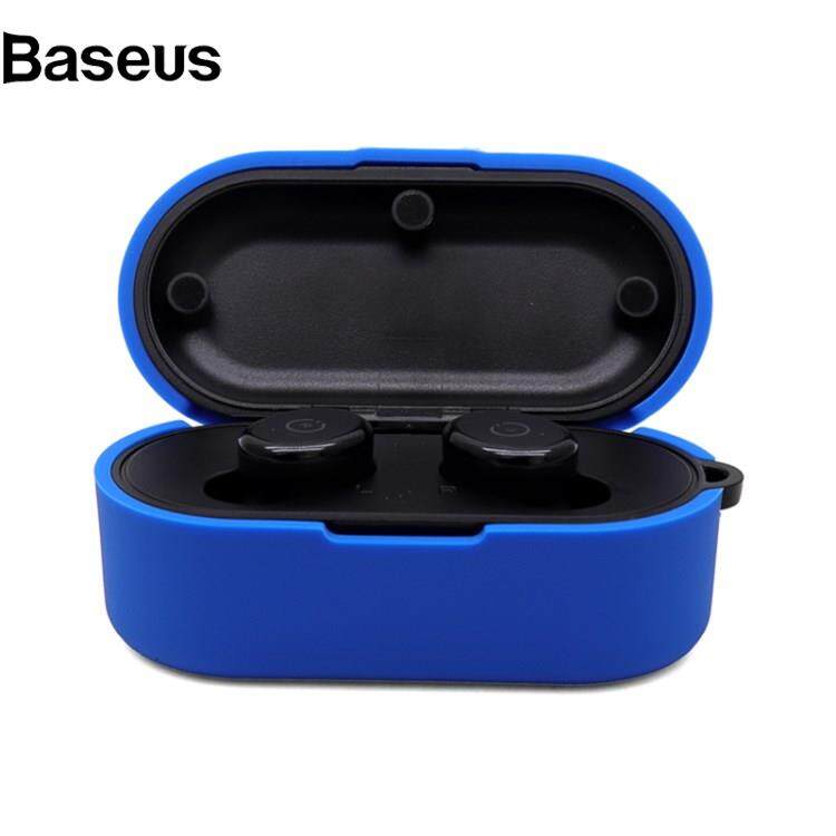 Baseus Earphone Case for TOZO T10, Bluetooth Earbuds Silicone Cover Charging Box Shell Protector with Anti-loss Buckle